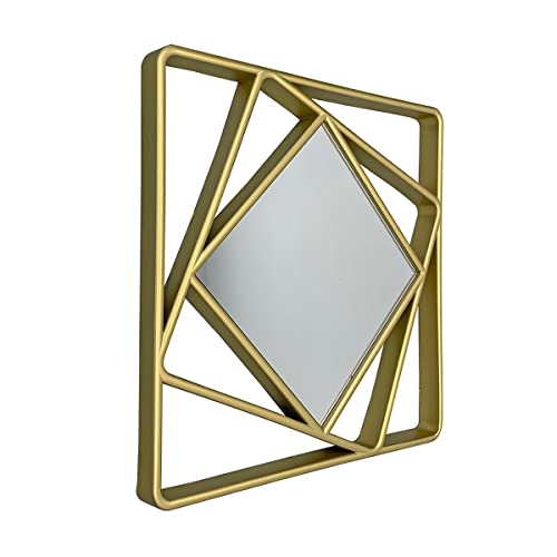 Gomaize Cute Wall Mirror With Geometric-Shaped Set Of 3 Mini Wall Hanging Mirror Boho Home Decor For Apartment Living Room，Bedroom&Bathroom Ideas （Gold） #TOP2