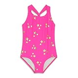 CinCili Girls One Piece Swimsuits Crossback Swimwear Beach Bathing Suit 3-14 Years (L, wujiaoxingtan