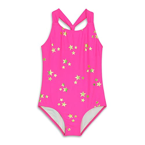 Cincili Girls One Piece Swimsuits Crossback Swimwear Beach Bathing Suit 3-14 Years (L, Wujiaoxingtangjin) #TOP4