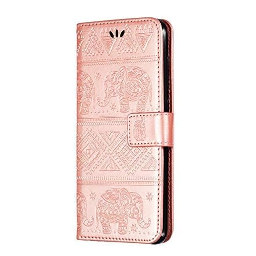 Image of TELETEL Elephant Embossing Design Magnetic Closure Wallet Flip Case Cover for Vivo V50 5G(Faux Leather|Pink)