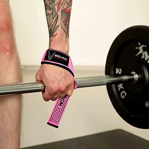 SQUAD.Singal pair Weight Lifting Straps,Heavy-duty wrist straps for men and women, Non padded Great Powerlifting,Gym Straps for Bodybuilding,Weightlifting,Deadlift and Fitness Workout