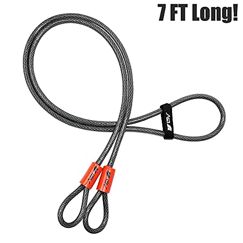 image for BV Heavy-Duty 7FT Security Cable with Loops - 10mm (3/8 Inch) Cut-Resi