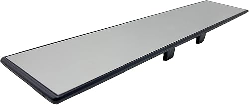 Miniatura 9 de ICBEAMER Espejo retrovisor de vehículo de 11.8 pulgadas de 11.811 in, superficie plana transparente panorámica de gran angular, 2 clips interiores