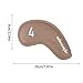 Duiaynke Durable 9X Golf Iron Club Head Covers Soft Anti Scratch Embroidery Number Waterproof Protection Guard (Brown Woven Texture)
