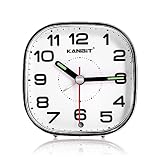KANBIT Small Travel Alarm Clock Battery Operated Silent No Ticking Beep Sounds Loud Analog Alarm Clo