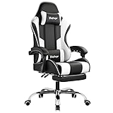 [Confort sans fin] Cette chaise ergonomique dispose d'un soutien lombaire, d'un repose-pieds, d'un appui-tête et de roulettes silencieuses en nylon, permettant à votre corps de se reposer pour que vous puissiez vous concentrer sur votre travail