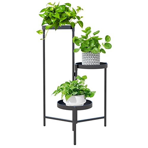 Plant Stand Metal Indoor Outdoor - 3 Tier Flower Pot Holder Shelf - Heavy Duty Potted Flower Pot Organizer - Wrought Iron Planter Display Rack - Corner Vertical Shelves For Garden Patio Lawn Balcony #TOP6