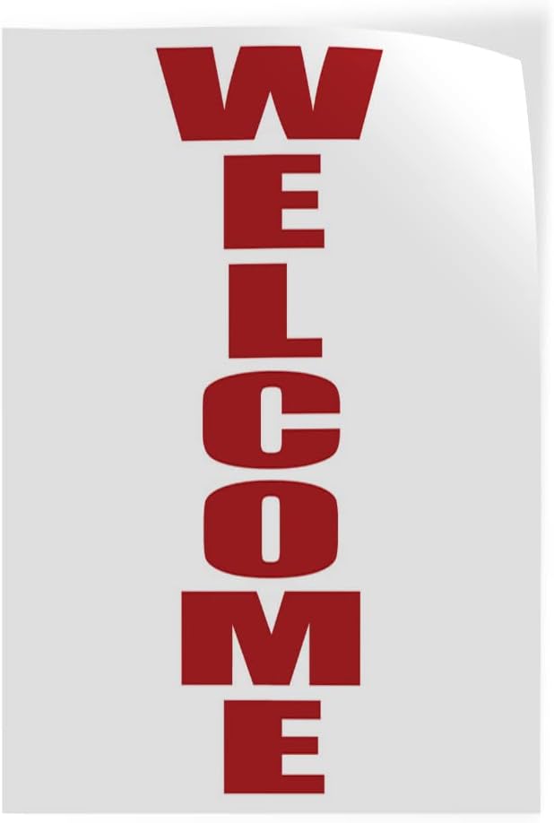 Door Decals Vertical Vinyl Stickers Multiple Sizes Welcome Industrial Vinyl Luggage & Bumper Stickers for Cars Business 24x36Inches