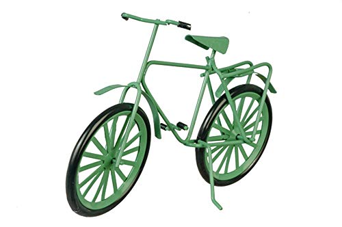 Vélo miniature vert 1:12 au design rétro pour jardin de maison de poupées adulte