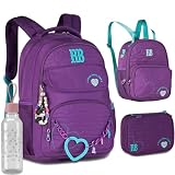 Kit Mochila Escolar Rebecca Bonbon RB 27015 Roxa com Lancheira, Estojo box e Garrafinha coleção 2026