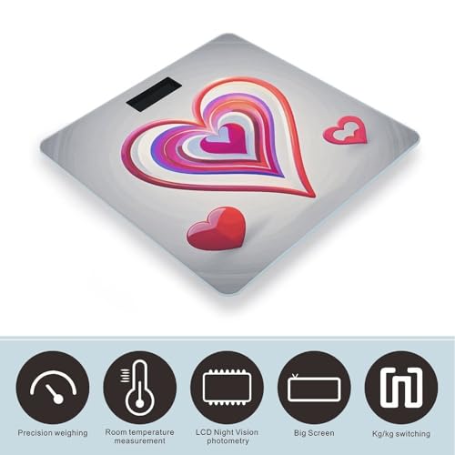 Báscula Digital de Baño con Patrón Corazón y Pantalla LCD miniatura 3