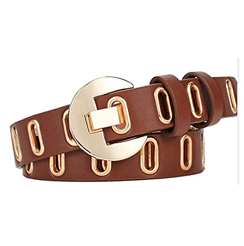 Belt Hollow Flat Hole Waist Belt Decoration Pin Buckle Pants Belt Dresses Accessary PU 1 PC