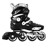 NYSCURE Adult Inline Skates Blades for Men/Women Roller Skate Wheels 80/76mm with Brake Pad (M, Blac