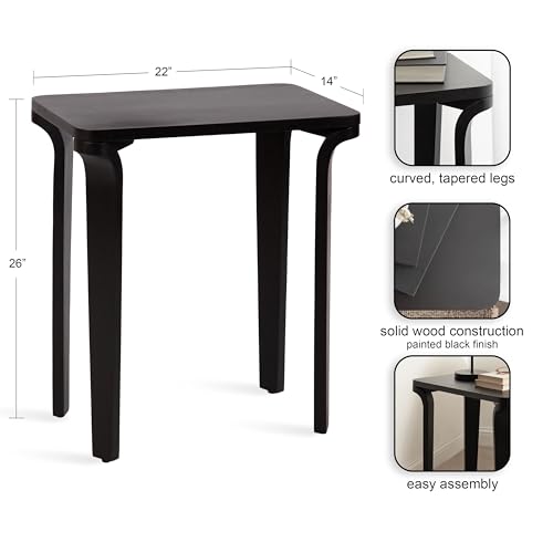 Kate and Laurel Escalon Modern Rectangle Wood Side Table, 22 x 14 x 26, Black, Transitional Decorative End Table for Use as a Bedroom Nightstand or Living Room Accent Table by Kate and Laurel - Image 2