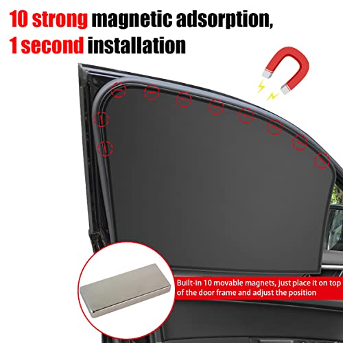 Blilo Car Side Window Sun Shade, Auto Privacy Magnetic Curtains For Baby, Universal Car Window Sunshade Blocks Glare And Uv Rays, Automotive Heat Protection Sunlight Cover (2Pcs/Front+2Pcs/Rear) #TOP4