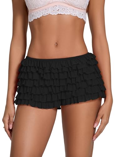 Short sexy en dentelle Y2k mini short volants taille basse pour femme