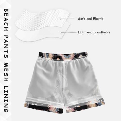 Pigsaly Boys Swim Trunks Adorable Rainbows Heart Boys Board Shorts Swimsuit Swimwear Summer Bathing Suit XS4