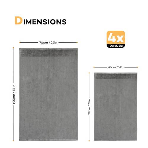 Olivia Rocco 4 Piece Regal Towel Bale Set with 2 Large Bath & 2 Hand Towels Ultra Soft Quick Drying Highly Absorbent 100% Cotton Bathroom Sets, Grey - Cosy Home Interiors Olivia Rocco 4 Piece Regal Towel Bale Set with 2 Large Bath & 2 Hand Towels Ultra Soft Quick Drying Highly Absorbent 100% Cotton Bathroom Sets, Grey - Image 3