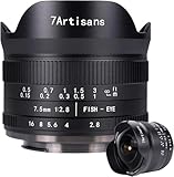 7Artisans 7,5 mm F2.8 II Objetivo fisheye APS-C Ojo de pez gran angular manual fijo para cámara Sony Objetivo (190 ° Lente Ultra Gran Angular) Sony E A5000 A5100 A6000 A6300 A6500 NEX-5T A7III A7R III