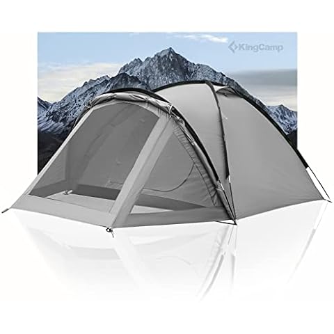 KingCamp Camping Zelt mit Vorbau, 3-Personen-Zelt mit Markise, leichtes Campingzelt, DREI-Jahreszeiten wasserdicht und Winddicht Campingzelt kompakt Cover