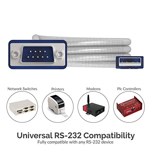 Sabrent USB auf serielles Adapter (75cm) USB auf RS232 seriell Kabel, DB-9 Konverterkabel (9-polig) Prolific Chipsatz kompatibel für Windows, Mac OS X 10.6 und höher, Linux 2.4 et plus (CB-DB9P)