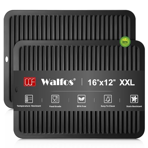 Comparison: Best Trivet For Quartz Countertops 3 Walfos Large Silicone Trivet 16x12 Inch, Trivets for Hot Pots and Pans, Heat Resistant Pot Holders Hot Pads for Kitchen Quartz Countertops, Hot Dishes, 2 Pack