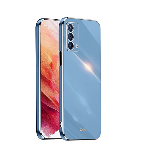 WEIOU Coque pour Oppo A74 5G | A54 5G Étui, Bordure de Placage d'or Souple TPU Housse Etui de Protection en Silicone en Gel Antichoc Bumper Case Cover - Bleu Cover