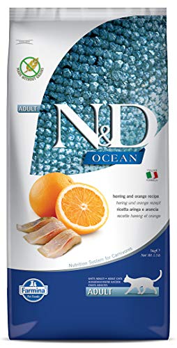 FARMINA N&D Ocean Dry Cat Food, Adult, Grain-Free, 5-kg, Herring ...