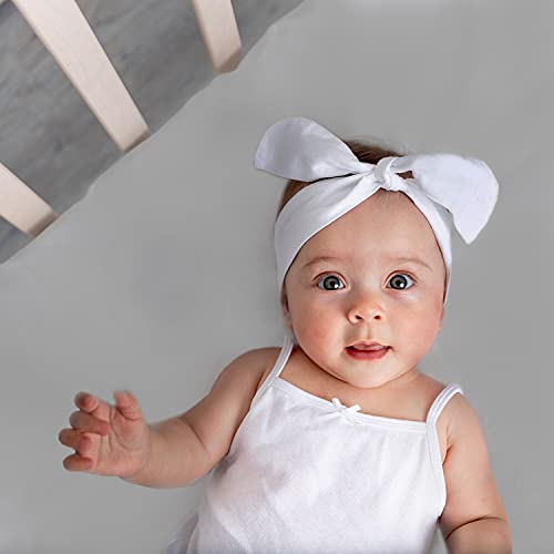 Exq Home Fitted Baby Crib Sheets 2 Pack For Boys Girl, Standard Crib Mattress Sheet Soft Breathable Toddler Bed Sheets, Cozy Microfiber Toddler Cot Sheet (28X52X8In White & Grey) #TOP5