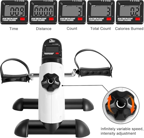Mini Exercise Bike Pedal Exerciser Arm And Leg Cycle Exercise Bike Adjustable Resistance With Lcd Display - 2