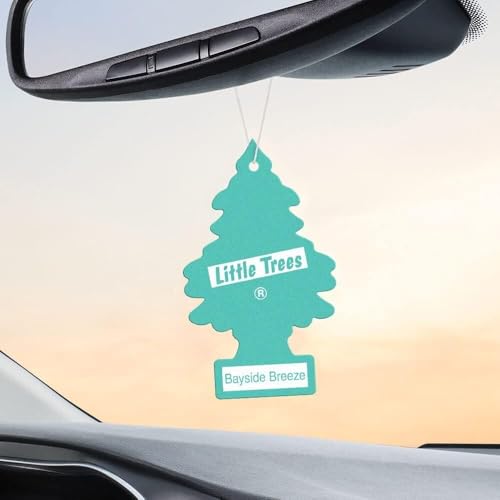 Image of Little Trees Cardboard Hanging Car, Home & Office Air Freshener, Bayside Breeze (Pack of 6)