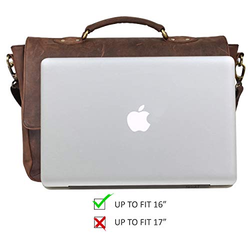 Leather Laptop Messenger Bag Office Briefcase Travel Bag For Men And Women College Bag Office Laptop Bag (Brown)