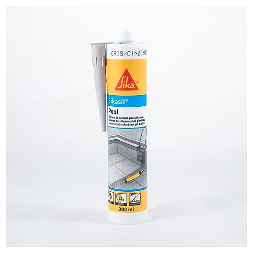 Sikasil Pool, Sellante silicona neutra para sellados en piscinas, Gris, 300ml
