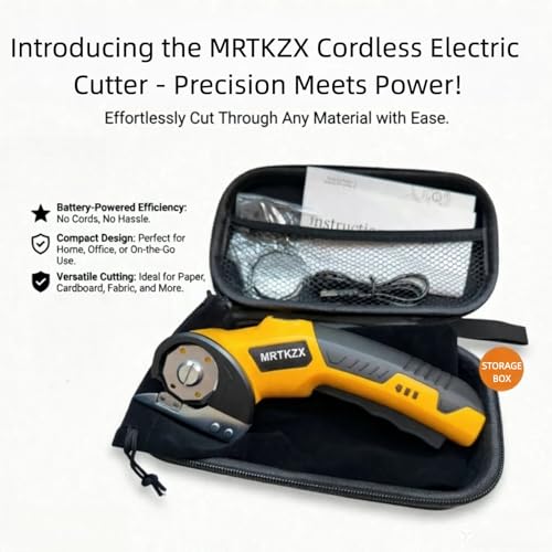 Cordless Electric Scissors,Cardboard cutter electric with LED Light & Safety Lock,2 Blades, Electric scissors heavy duty,Electric scissors for Cardboard Fabric Carpet Carton Plastic Leather Cloth — view 5