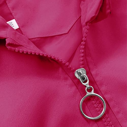 Kids Windbreaker Hooded Jacket Teen Girls Waterproof Rain Jacket Toddler Long Sleeve Raincoats Casual Zip up Outerwear4