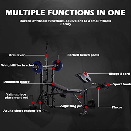 Adjustable Weight Bench Set,Strength Training Benches, Multifunctional Weight-Lifting Bed Weight-Lifting Machine Fitness Equipment for Home/Office/Gym