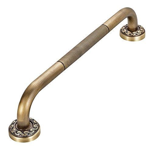 12 Inch Anti Slip Shower Safety Grab Bar, Newrain Antique Brass Bathroom Grab Bar, Knurled Bathroom Balance Bar,Safety Hand Rail Support,Handicap Elderly Injury Senior Assist Bath Handle #TOP9