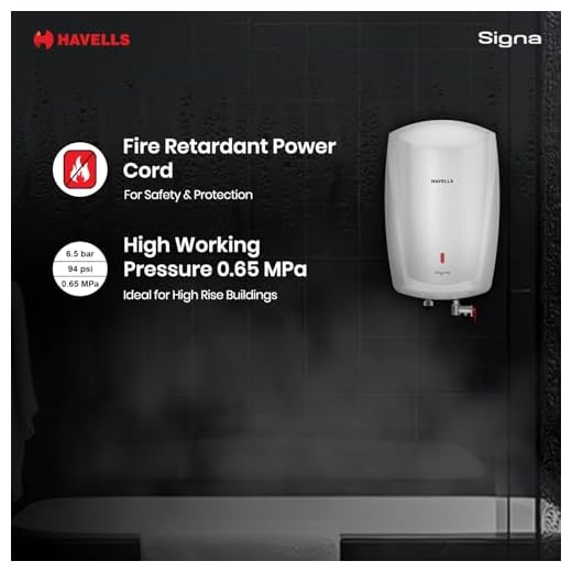 Havells Signa 5L Instant Water Heater(Geyser) with Anti Rust Aqua Shield| Twin LED Indicator| Shock Proof Body| ISI Marked| Fire Retardant Power Cord| Warranty- 5Yr on inner tank & 2Yr comprehensive