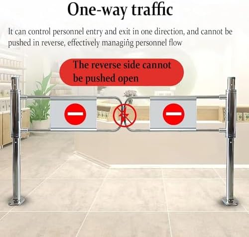 Automatic Stainless Steel Entrance Gate - One-Way Swing Door for Parks, Stores, Libraries - Safe and Secure Access (120 x 100 cm / 47.2" x 39.4")