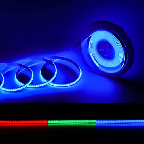 Tira LED RGB COB 24V 16.4 pies 10mm 4 cables sin puntos miniatura 1