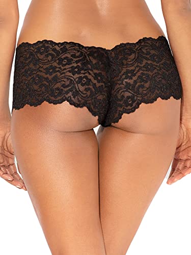Smart & Sexy Women's Signature Lace Cheeky Panty 2 Pack, Black Hue/White, 9 #TOP2