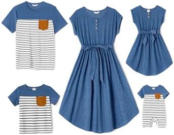 PATPAT Family Matching Outfits Mommy and Me Dresses Floral Dress & Tee Sets