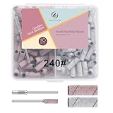 Oranllow 110pcs Small Sanding Bands Nail Drill Bits with 3.1mm Mandrel Nail Bit, 240 Fine Grit Nail...