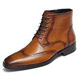GIFENNSE Mens Dress Boots Mens Chukka Boots Formal Chelsea Boots Mens Leather Boots Oxford Boots for Men