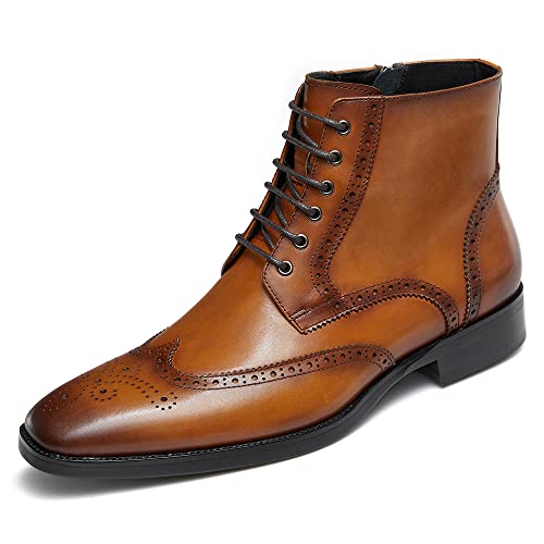Image of GIFENNSE Mens Dress Boots Mens Chukka Boots Formal Chelsea Boots Mens Leather Boots Oxford Boots for Men