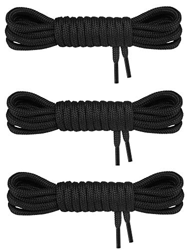 Swissly 3 Paar Schuhbänder rund ø 4,5 mm I Premium Schnürsenkel extra reißfest & widerstandsfähig für Wanderschuhe Bergschuhe Kletterschuhe Arbeitsschuhe Stiefel uvm I Polyester Shoe-Laces Cover