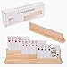 JFMkaer Card Holders for Playing Cards 2PCS, Handheld Groove Design for Comfortable Grip, Wooden Playing Card Holder for Adults, Seniors, Kids