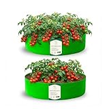 MZEVA Premium HDPE Leafy Grow Bags | 260 GSM | Heavy Duty for Terrace & Balcony Gardening Durable Planting Bags for Vegetables Herbs & Leafy Greens | (24x6) Inch (Pack of 2)