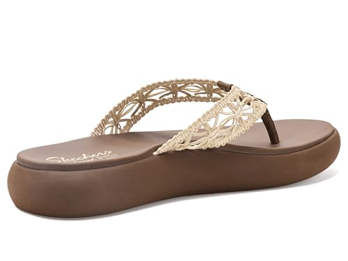 Skechers Skechers Women's ASANA Luxe-Ocean Breeze 2 Flip-Flop, Brown, 8