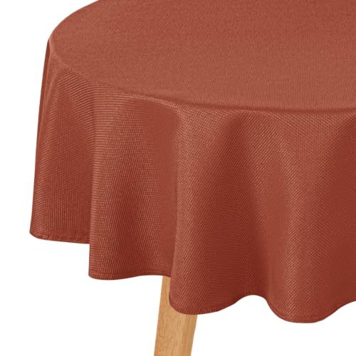 Hiasan Fall Jacquard Textured Round Tablecloth 50 Inch, Rust